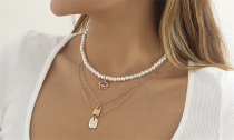3Pcs Pearl Multi-Layered Chain Necklace