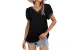 Women's V-Neck Lace Petal Sleeve Dot T-Shirt