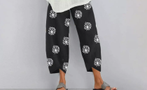 Women's Loose Dandelion Print Pants