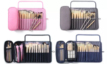 Cosmetic Bag with Brush Holder