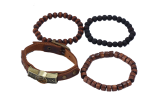 4pcs Retro Bead Leather Bracelet