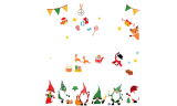 6 Sheets Christmas Gnome Window Sticker Decorations