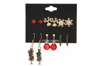 6 Pairs Christmas Earrings Set