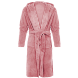 Women Winter Plush Thermal Long Bath Robe