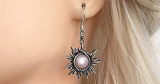 Boho Sun And Moon Earrings Crystal Drop Earrings