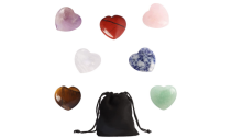 7pcs Heart Natural Healing Crystal Stones Set