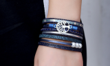 Hollow Tree Of Life Letters Pearl Women's Leather Bracelet