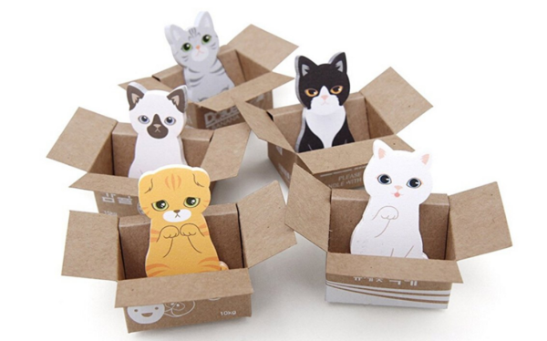 5 Packs Cat Memo Pads Sticky Notes