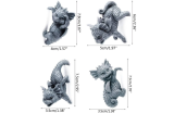 4pcs 3D Garden Dragon Statues Decor