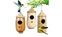 Wooden Bird Feeders Hanging Hummingbird House