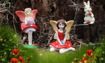 3Pcs Fairy and rabbit Garden Accessories Decorations