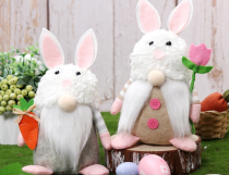 One Or Two Easter Bunny Gnomes Plush Decorations