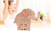  Elephant Mother And Baby Wooden Ornaments Mother's Day Gifts