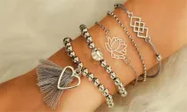 5Pcs Bohemian Multilayer Tassels bracelet Set