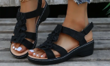Women's Flower Decor T-Strap Sandals