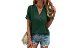 Women's Two-Button V-Neck Top