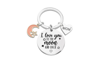 I love you to the moon and back keychain for Mom