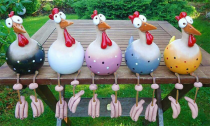 Creative Hanging Chicken Garden Yard Art Decor 