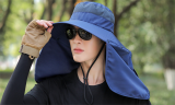 Unisex Outdoor  Sun Visor Cap With Removable Ear Neck Cover