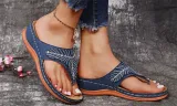 Women's Casual Rhinestone Arch Support  T-Strap Flip Flops Sandals