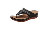 Women's Casual Rhinestone Arch Support  T-Strap Flip Flops Sandals