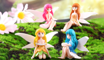 4Pcs Flower Fairy Figurines Miniature Micro Landscape Ornament