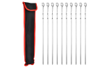 10Pcs Reuseable Stainless Steel BBQ Skewers with Storage bag 