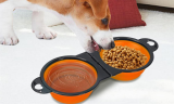 Silicone Collapsible Double Pet Bowls