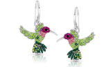 Creative colorful hummingbird dangle earrings