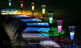 6pcs Solar Pathway Outdoor LED Hollow Out Garden Lights