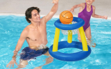 Inflatable Pool Float Set Volleyball Net & Basketball Hoops With Inflation Pump