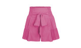 Women's High Waisted Tie Knot Loose Wide Leg Shorts