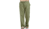 Mens Linen Elastic Waist Drawstring Baggy Pants with Pockets