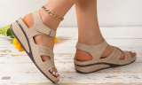 Women's Open Toe Ankle Strap Wedges Sandals