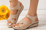 Women's Open Toe Ankle Strap Wedges Sandals