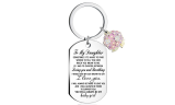 To My Daughter Gift Keychain from Mom Dad