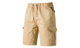 Mens Casual Slim Fit Shorts with Elastic Waist and Pockets