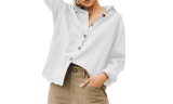 Women's Linen Cotton Button Shirt