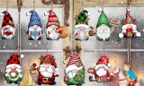 24Pcs Christmas Wooden Gnomes Cars Ornaments 