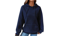 Women's Casual  Waffle Pullover Tops Sweatshirts