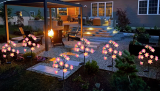12-Head Solar Camellia Flowers Outdoor Lights for Patio Decor