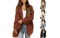 Womens Lantern Sleeve Knit  Sweaters Cardigan 