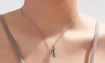 Double Hug Rings Necklaces Couple for Women Men 
