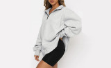 Womens Half Zip Casual Pullover Sweatshirt