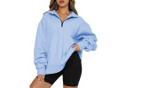 Womens Half Zip Casual Pullover Sweatshirt