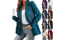 Women's Casual Double Breasted Corduroy Cardigan Blazers
