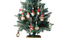 12Pcs Christmas Wooden Gnome Ornaments
