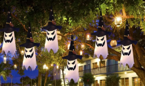 Halloween Outdoor Decor Hanging Glowing Ghost Pumpkin Light
