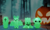 8 Pcs Luminous Miniature Pumpkin Ghost Figurines Ornament