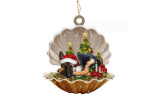 Lovely Shell Christmas Dog Hanging Ornament